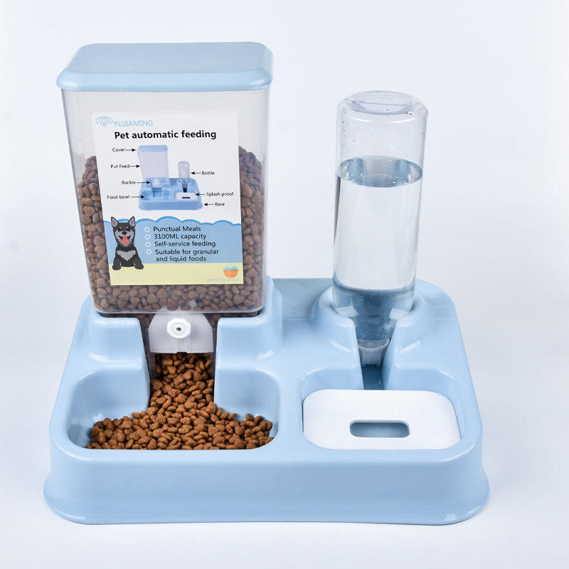 Pet Food Bowl and Water Bottle Set