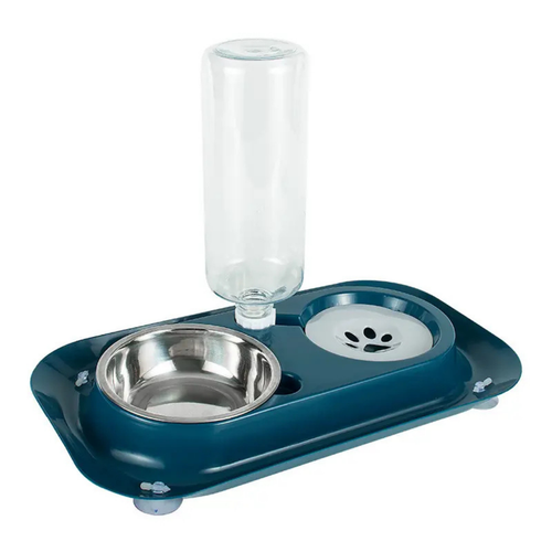 Pet Food Bowl and Water Bottle Set