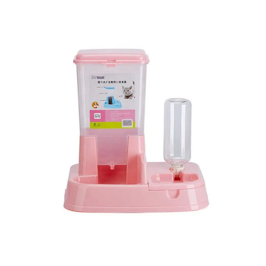Pet Food Bowl and Water Bottle Set