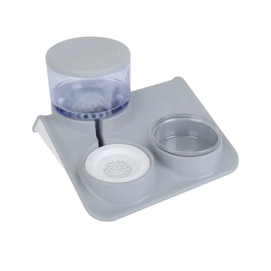 Pet Food Bowl and Water Bottle Set