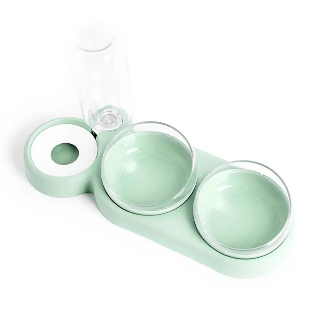 Pet Food Bowl and Water Bottle Set