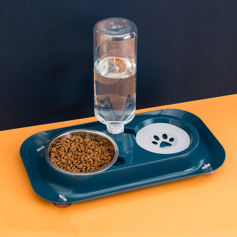 Pet Food Bowl and Water Bottle Set