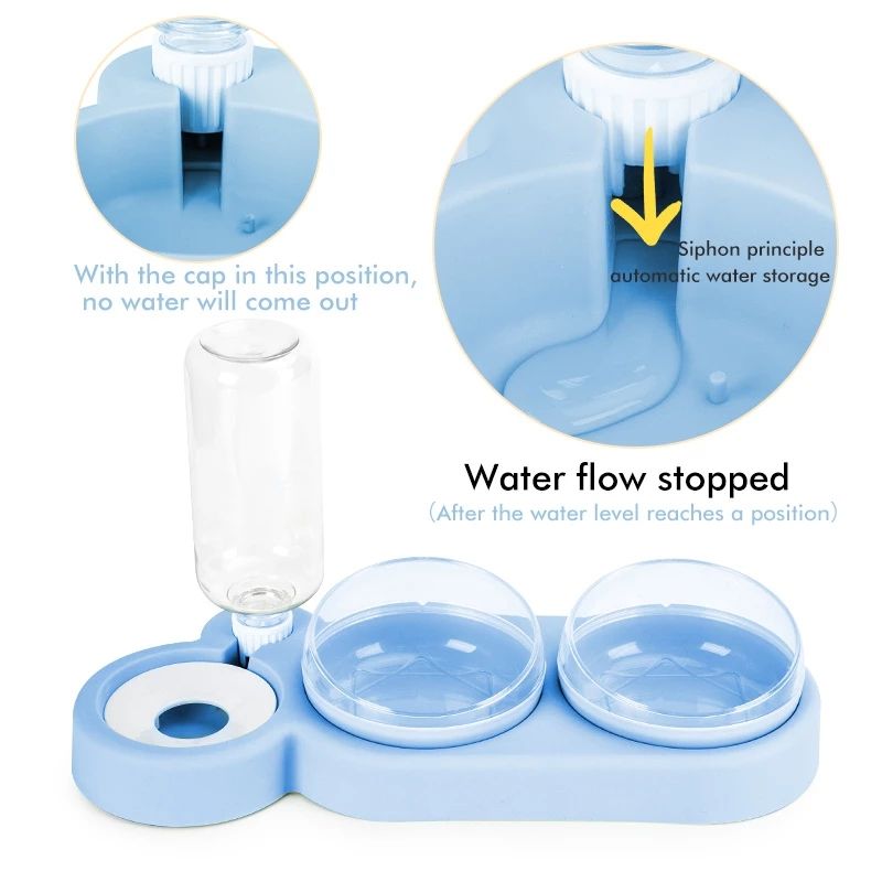 Pet Food Bowl and Water Bottle Set