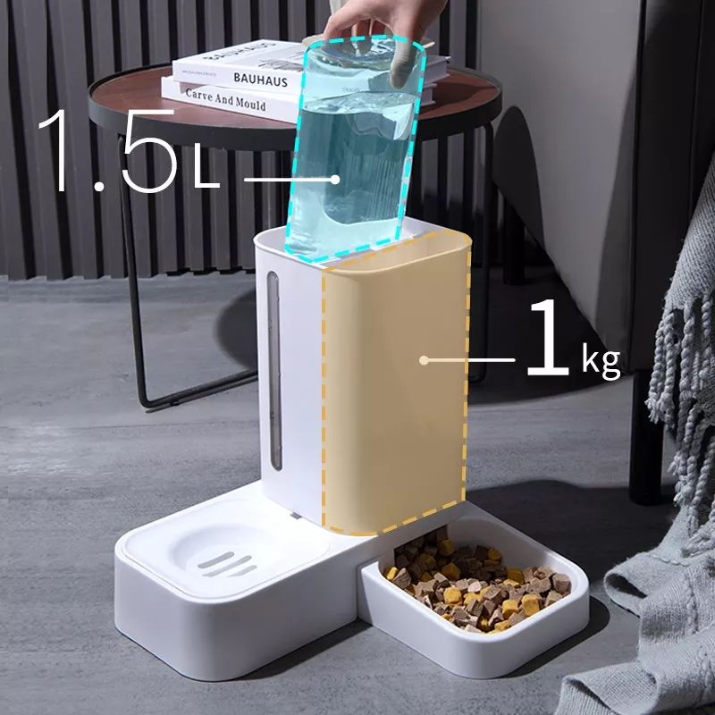 Pet Food Bowl and Water Bottle Set