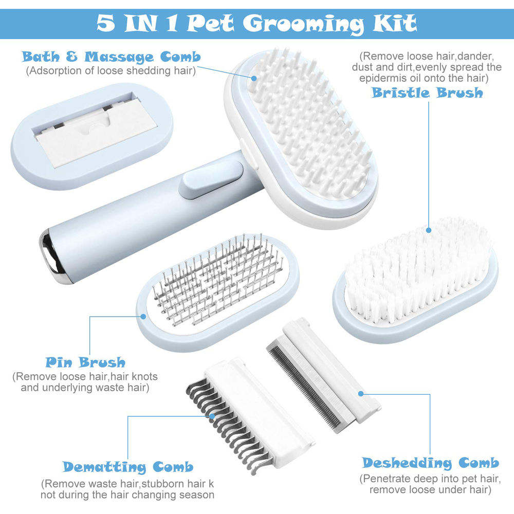 5-in-1 Cat Brush Self Cleaning