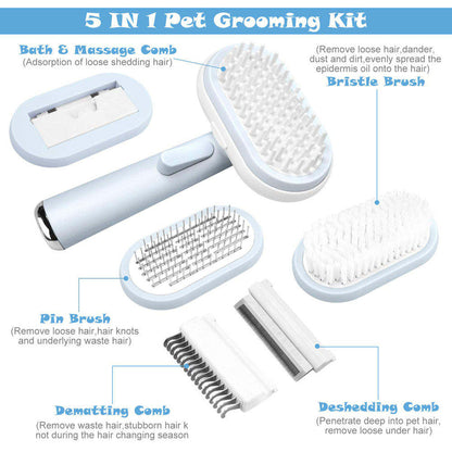 5-in-1 Cat Brush Self Cleaning