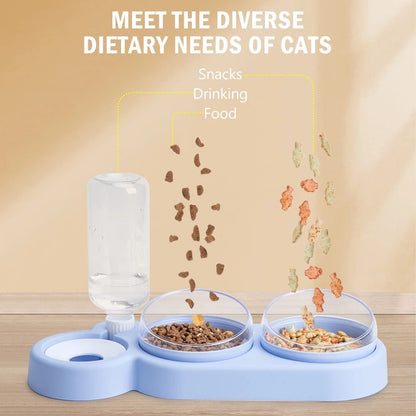 Pet Food Bowl and Water Bottle Set