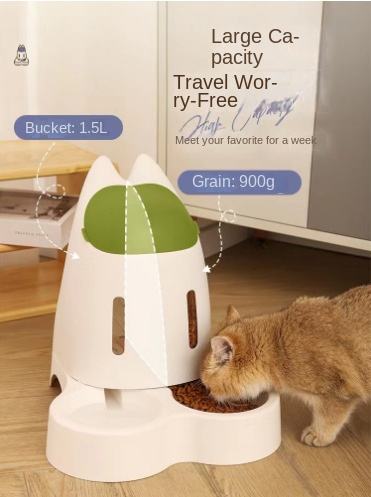 Pet Food Bowl and Water Bottle Set