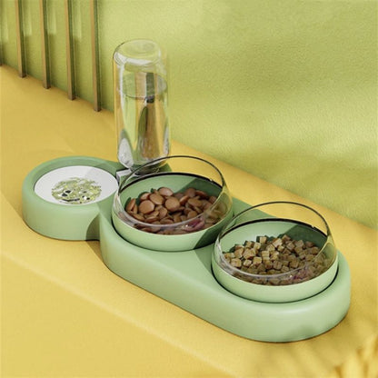Pet Food Bowl and Water Bottle Set