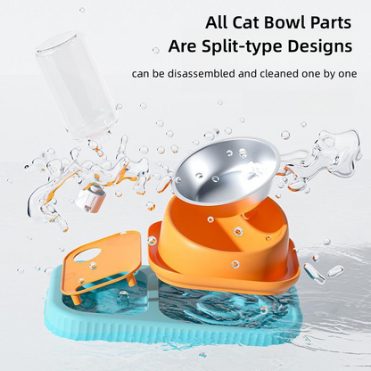 Pet Food Bowl and Water Bottle Set