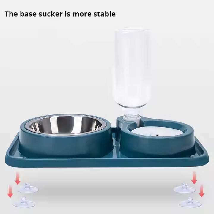 Pet Food Bowl and Water Bottle Set