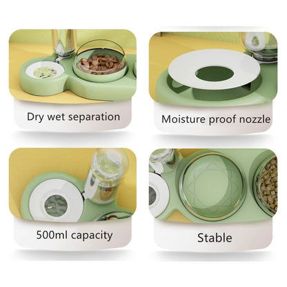 Pet Food Bowl and Water Bottle Set