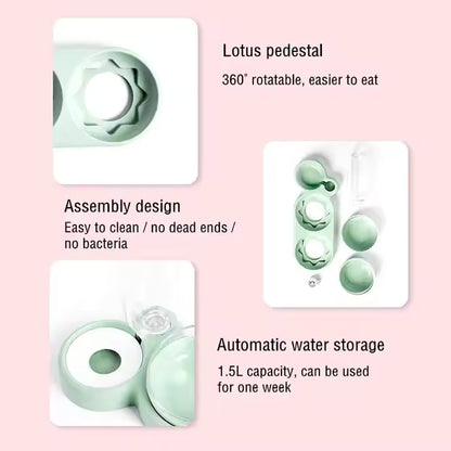 Pet Food Bowl and Water Bottle Set
