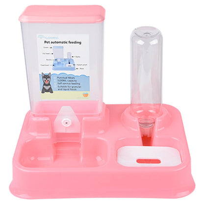 Pet Food Bowl and Water Bottle Set