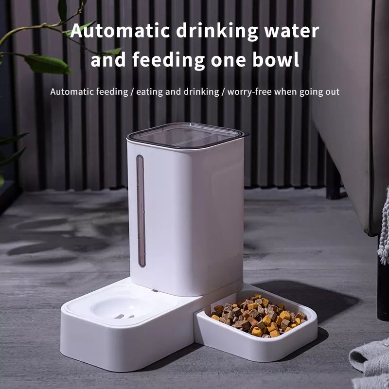Pet Food Bowl and Water Bottle Set