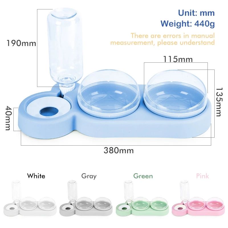 Pet Food Bowl and Water Bottle Set
