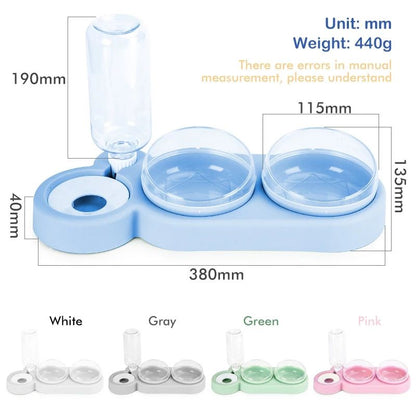 Pet Food Bowl and Water Bottle Set