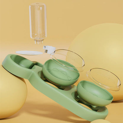 Pet Food Bowl and Water Bottle Set