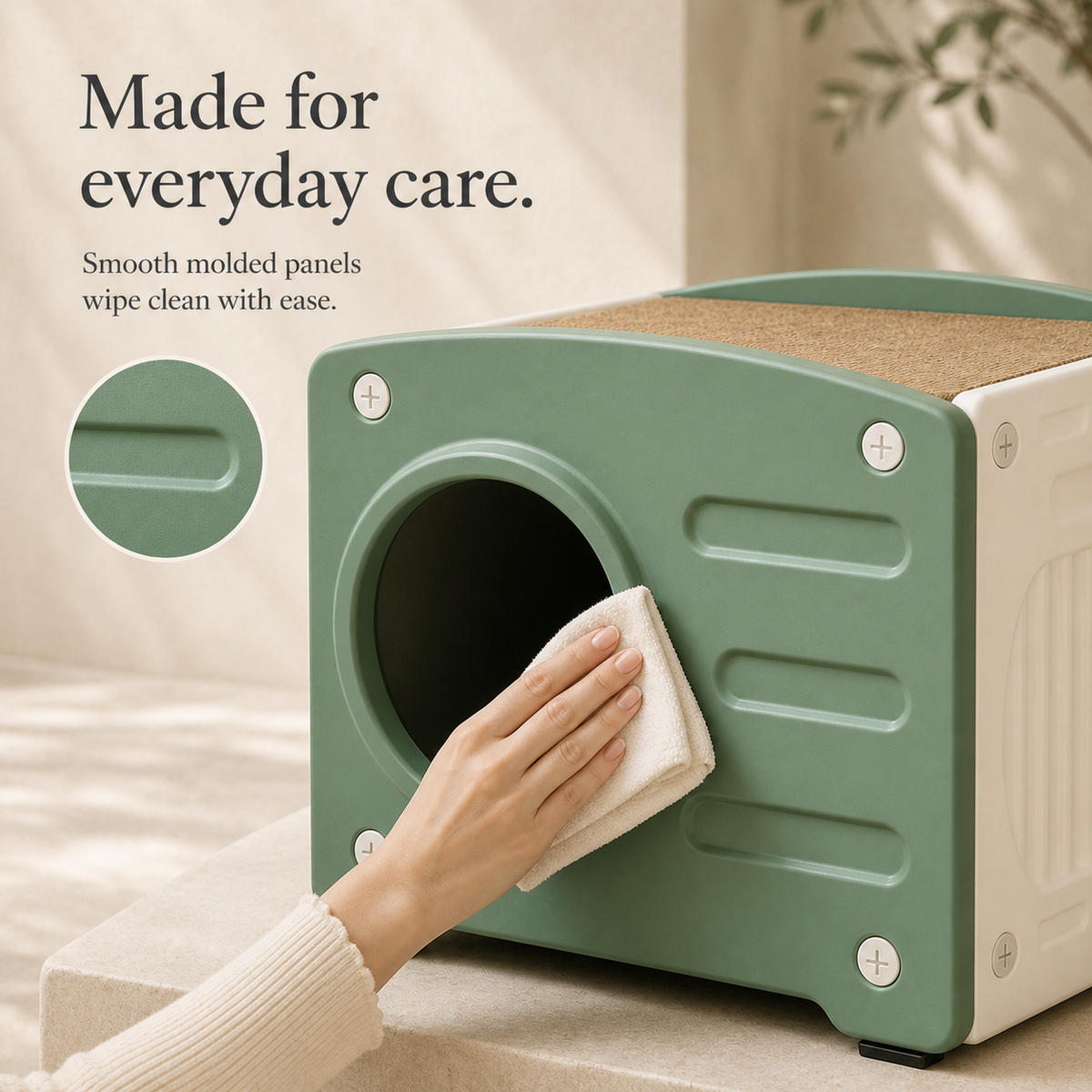 Easy clean molded cat house panels