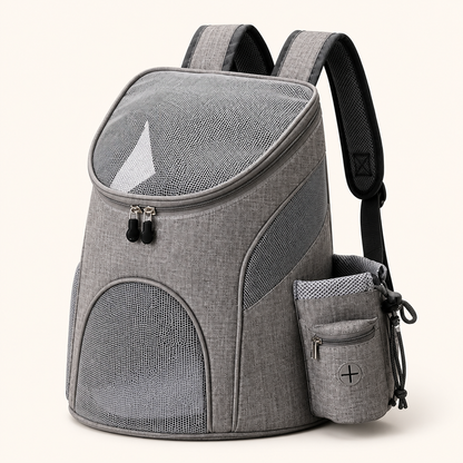 Gray breathable cat carrier backpack color variant