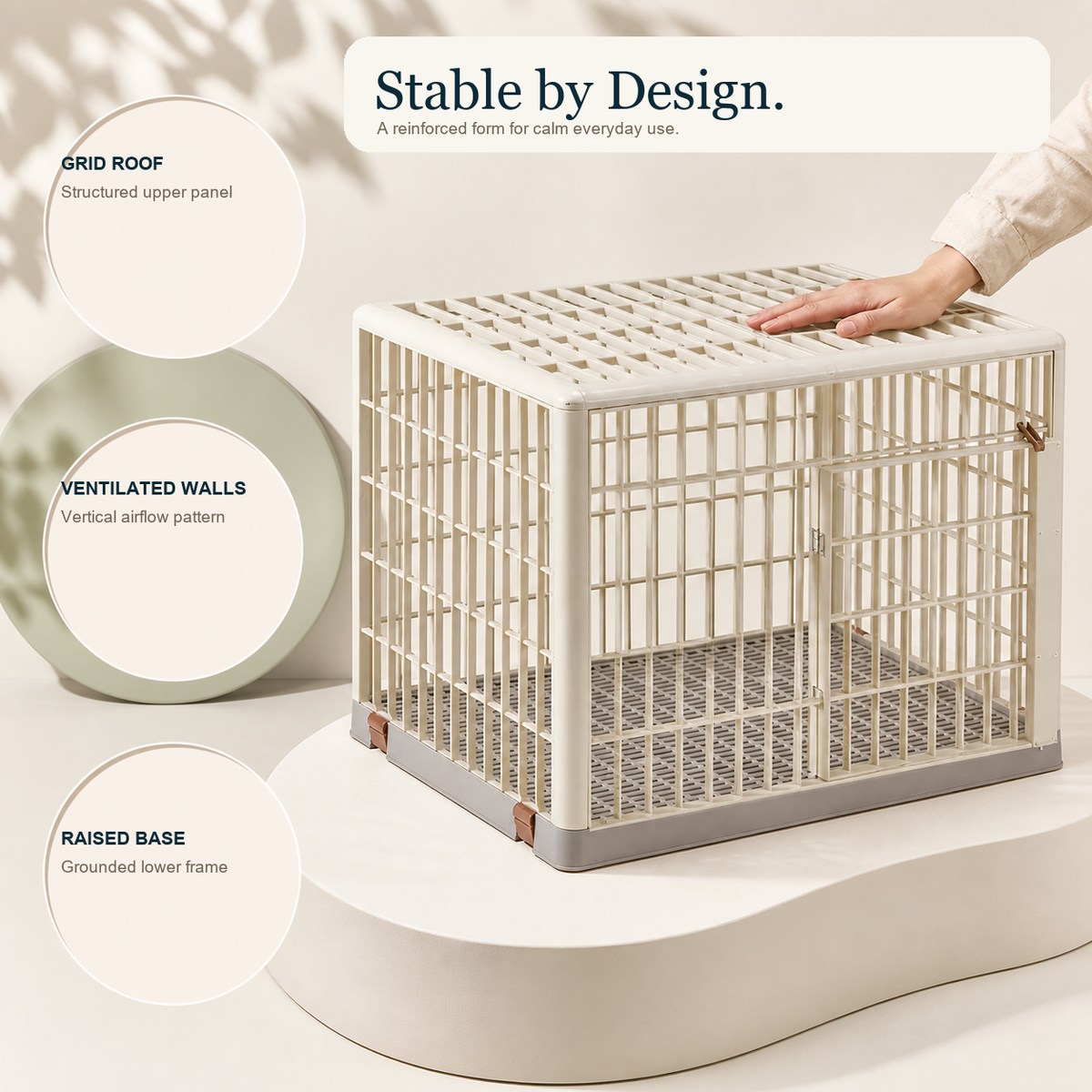 Pet Cage stable structure feature infographic