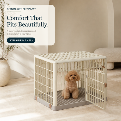 Pet Cage closing lifestyle image in a calm home