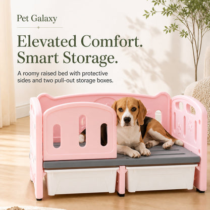 Pet Galaxy elevated pink pet bed hero