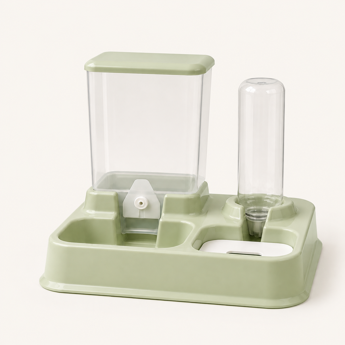 Sage Green pet bowl and water bottle set